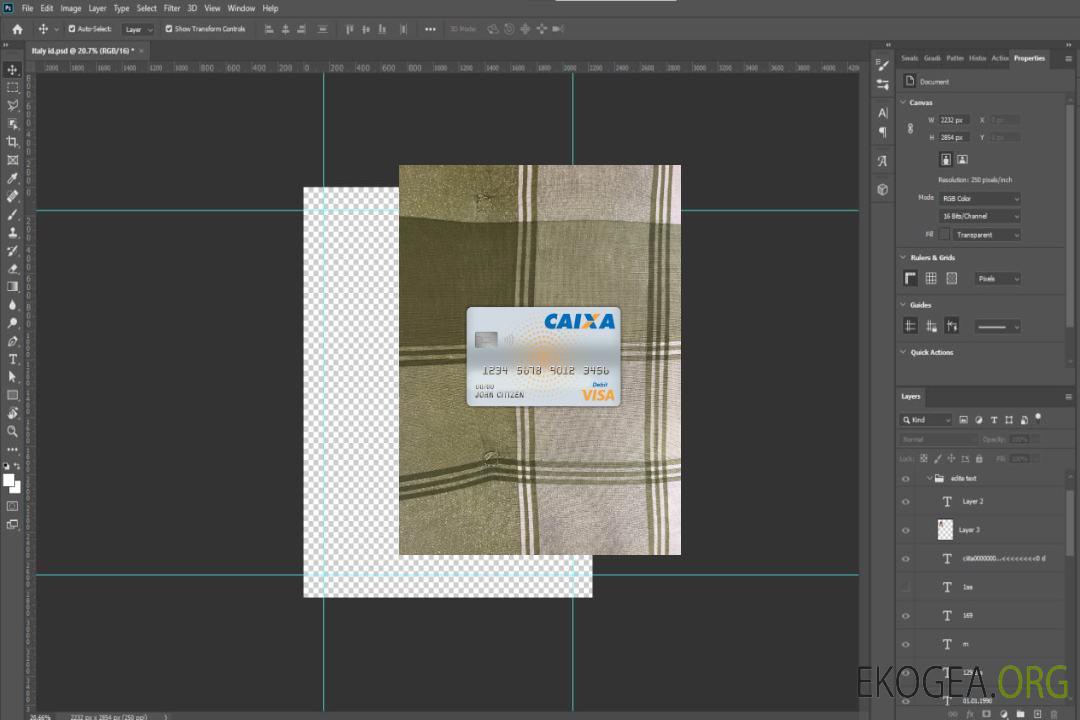 Brésil Caixa banque visa carte de débit photolook avant template Brésil Caixa banque visa carte de débit photolook avant template